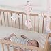 The Peanutshell Crib Mobile for Girls - Soft Pink Musical Baby Crib Mobile with 12 Lullabies, Cute Elephant Baby Pink Elephant Nursery Decor