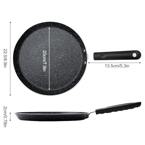 8 Inch Crepe Pan, Nonstick Flat Bottom Pancake Pan - Premium Aluminum Frying Skillet for Omelettes, Eggs & Pizza, Induction & Stovetop Compatible by AstraLoom - Image 8