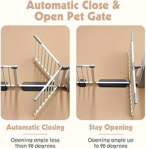 Easy Install 30"(76cm) High Walk Thru Baby Gates, Fits Space Between 35.8" to 38.5"(91-98) Wide for Doorways Stairways Pressure Mount System with Auto-Close Hold-Open Safety Gate Dog Gate for Doorways - Image 4