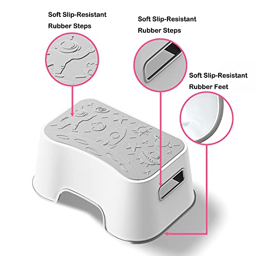 Uncle Wu® 2 Pack Step Stool - Toddler Step Up Stool For Kitchen - Bathroom Safety Bottom As Toilet Stool - Slip-Resistant Surface Step Stool For Kids/Adult (Blue) #TOP1