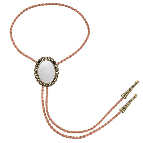 Image of GelConnie Native American Bolo Tie Rodeo Cowboy Leather Necktie Western Necklace Costume Accessories for Men,Women