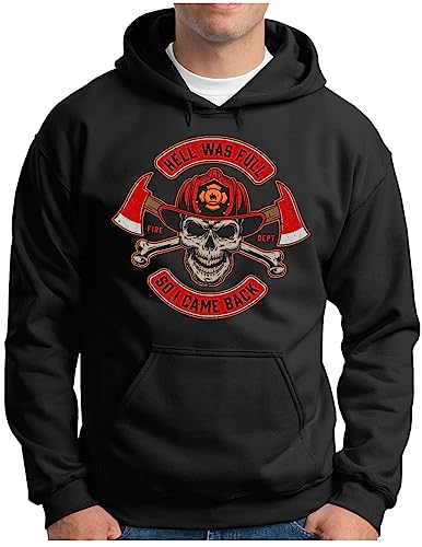 Sweat à capuche pour homme OM3® coupe vent froid motif pompier noir