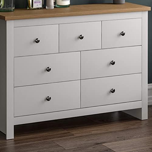 Vida Designs Arlington 4+3 Chest of Drawers Cabinet Storage Modern Bedroom Furniture (White)