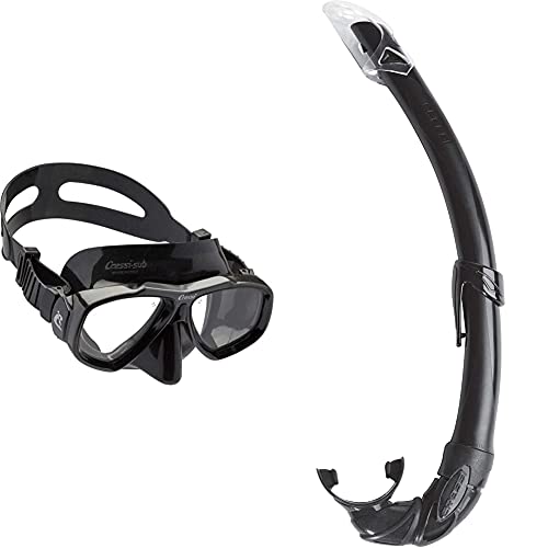 Cressi Tauchmaske Erwachsen Focus Optische Gläser Möglich Gafas De Buceo, Unisex, Negro + Mexico Tubo De Snorkel, Unisex-Adult, Negro, Un Tamaño