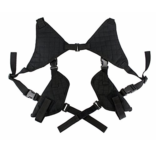 Depring Double Shoulder Holster Ambidextrous Horizontal Shoulder Rig Handgun Holster With Dual Magazine Holder Fits Most Pistols Revolvers #TOP1