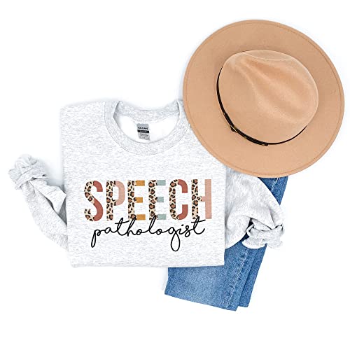 Speech Pathologist Sweatshirt, SLP Gift, Language Pathology Therapist, Leopard Cheetah, Matching Group Team, Unisex Crewneck Sweatshirt