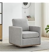 360 Degree Swivel Chenille Accent Chair Set, Mid Century Modern Charcoal Black Barrel Chairs for Living Room & Bedroom