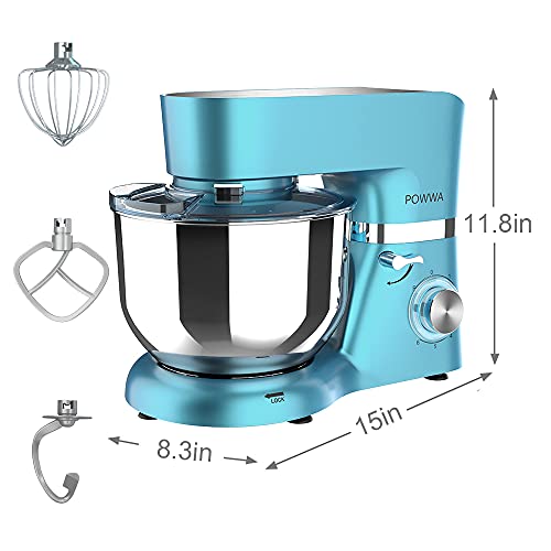 Stand Mixer, POWWA 7.5 QT Electric Mixer, 6+P Speed 660W Household Tilt-Head Kitchen Food Mixers with Whisk, Dough Hook, Mixing Beater & Splash Guard for Baking, Cake, Cookie, Kneading, ETL Certified