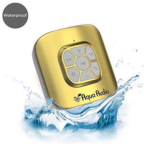 Gideon Portable Waterproof Bluetooth Speaker with Suction Cup - 10 Hours Playtime/Built-in Mic (Gold) - Thumbnail 3