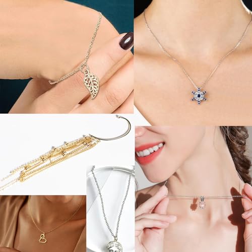 Gold Silver Chain - 2 Rolls 40 Feet/12 M Necklace Bracelet Jewelry Making Chains Kit, Plated 3x4mm Link, Jewelry Curb Plated Cable Chain, for Making Necklace, Earring, Bracelet, DIY Craft Supplies - Image 3