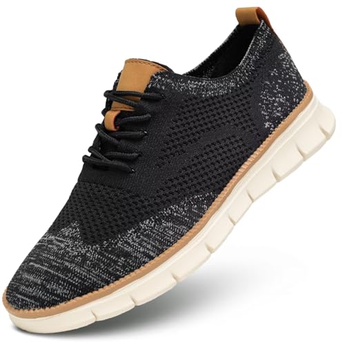 Men's Casual Dress Business Oxfords Shoes Breathable Knit Classic Leisure Fashion Sneakers Lightweight Comfortable Walking Shoes