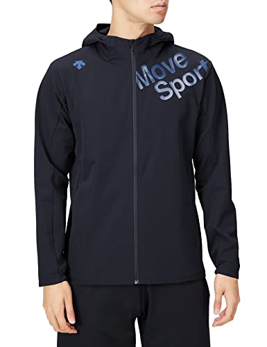 [デサント] ウィンドブレーカー ジャケット ヒートナビ フード付 発熱 保温 4WAYストレッチ 軽量 トレーニング メンズ ネイビー 標準