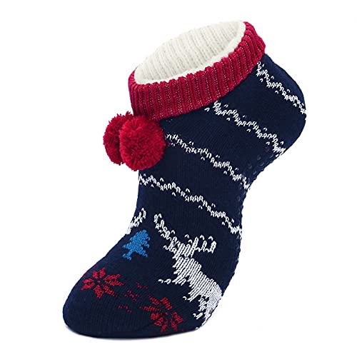Image of American Trends Slipper Socks for Women Non Slip Christmas Socks Comfy Warm Winter Grippy Socks with Grippers