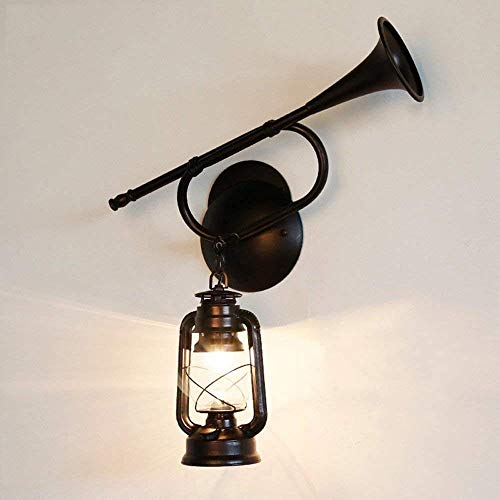 Trompeta de hierro forjado E27 para iluminar estancias oscuras con estilo retro 2