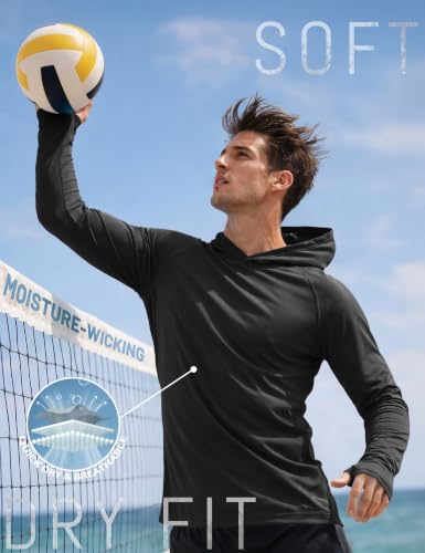 Image of KEFITEVD Men's Sun Hoodie Long Sleeve Fishing UPF 50+ SPF Quick Dry Shirts