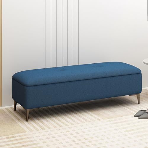 QYMYOZ Banco otomano tapizado en Terciopelo con Tapa elevable y reposapiés capitoné, Ideal para Dormitorio, Sala de Estar, recibidor, Oficina o como Banco de Almacenamiento al p