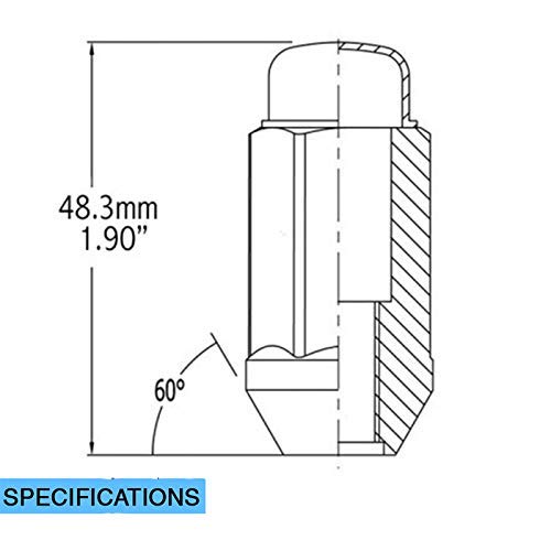 Install Kit - Bulge Acorn 1.9 Long (3/4) - M14 2.0 (6 Lug)(Lugs Only)