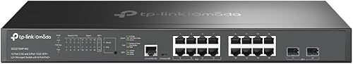 Miniatura 9 de TP-Link TL-SG3428XMP, Jetstream - Conmutador Gestionado Inteligente L2+ PoE, 24 puertos PoE+ 384W, 4 ranuras SFP+ de 10 GE, Omada SDN integrado,