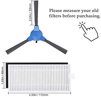 Replacement Parts Accessories Compatible with ionvac SmartClean 2000 Robovac Robot Vacuum Cleaner Filters, Brushes and Roller Brush