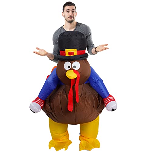 WUGAOGAI Thanksgiving Inflatable Costumes Adult, Inflatable Turkey Costume - Party Funny Costumes-Blow up Costumes for Men，Thanksgiving Costume