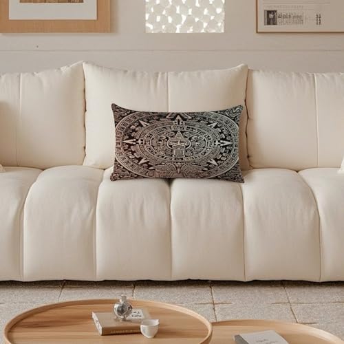 Funda de almohada rectangular maya en felpa de lujo con tejido premium resistente al desgaste 5