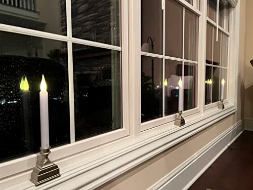 612 Vermont Battery Operated Led Window Candle With Sensor And 8 Hour Timer, Patented Dual Led Flicker Flame, Vt-1620P-4 (Pack Of 4, Pewter) #TOP5