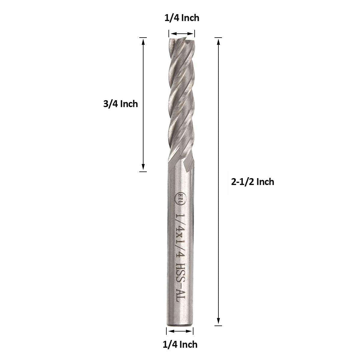 8 Set 1/4 inch End Mill Bits 4 Flute Straight Milling Cutter HSS-AL CNC Square Nose End Mill Bits Straight Shank Drill Bits for Wood, Steel, Titanium(6.35mm,4T): Industrial & Scientific