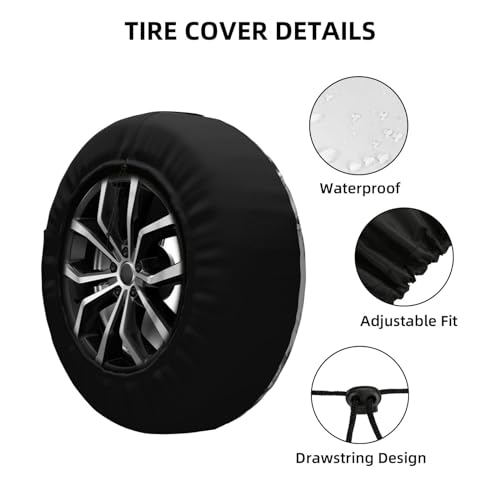 Image of Skull with Flowers Spare Tire Cover, Universal Wheel Tire Cover Funny Skull Skeleton Tire Protectors for Trailer RV SUV Truck Camper 17 Inch