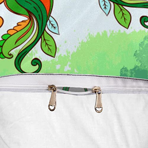 Parure de lit mandala vert avec sa housse de couette et deux taies d'oreiller - 7