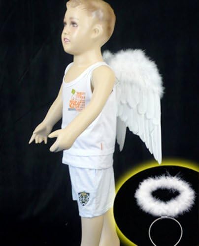 Miniatura 3 de FashionWings TM infantil bebé Tamaño alas de ángel de plumas de color blanco diadema de halo