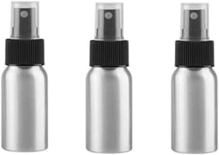 3 Pcs Aluminum Fine Mist Spray Bottle with Black Pump Sprayer Empty Sample Atomizer Containers for Essential Oils Perfume Aromatherapy Makeup Water size 30ml/1oz