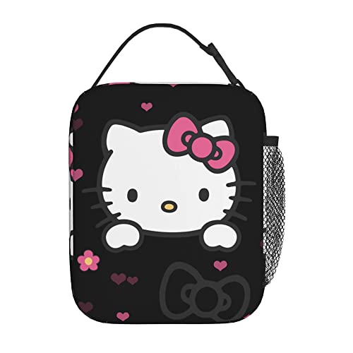 Black Cat Lunch Box For Women Girls, Insulated Lunch Bag Reusable Portable Lunch Tote Bag Cooler Bags Gifts For Work Picnic Travel #TOP2