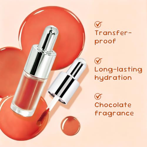 Thireefleur Bean Paste Color Lip Gloss, Transfer Proof, Long Lasting, Moisturizing, Creamy Texture, Chocolate Scent, Repairs Chapped Lips (Pumpkin Color) — view 3