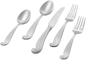 Ginkgo International LaMer 5-Piece Stainless Steel Flatware Place Setting, Service for 1