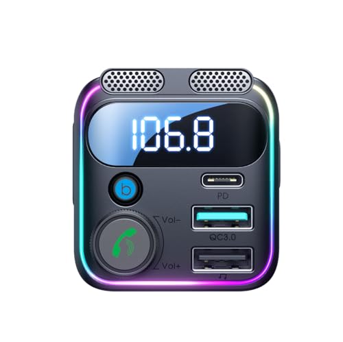 Joyroom JR-CCB01 48W Dual-Mic Car Wireless FM Transmitter-Black|12 Months Warranty