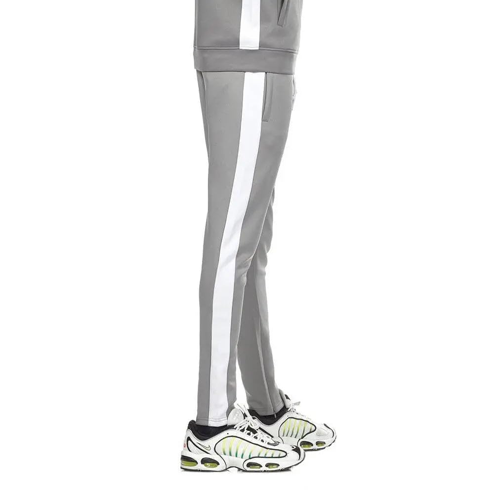 Rebel Minds Men Track Pants - Stylish Men's Sweatpants, Joggers for Men, Athletic and Casual Wear, with Pockets Grey White