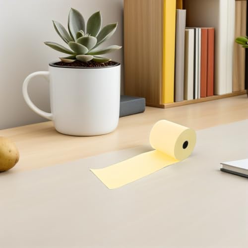 Papel térmico para impresora de recibos amarillo de 4 rollos papel portátil 7