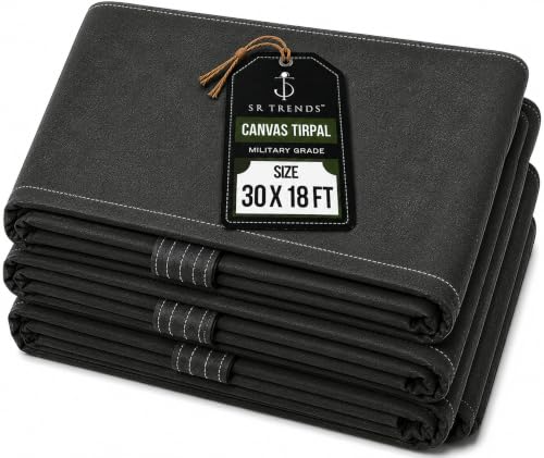 Image of 1200 GSM Extreme Power Canvas Tirpal - Industrial-Grade Waterproof Resistance Canvas Tarpaulin | Extra Thick, Tear-Proof & UV Shielded | Built for Heavy Commercial Use (Grey, 18 X 30 FT)