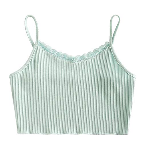 ZAFUL Women s Butterfly Graphic Tank Top Sleeveless Stretch Casual Basic Camisole (Cyan-Lace Trim, S)