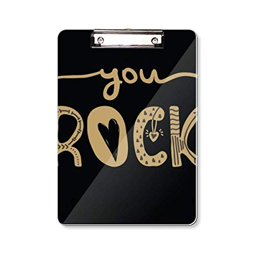 Porte-bloc You Rock A4 à citation dorée idéal pour vos réunions professionnelles