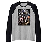 18MARL00010A-001 Marvel Infinity War Group Striped Poster Camiseta Manga Raglan