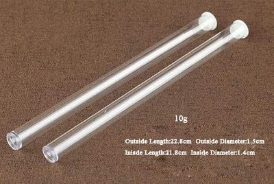 Clear Acrylic Incense Tube 5g/10g/15g/20g Incense Sticks Barrel Storage Box Package Gift Boxes - (Color: 10g Length)