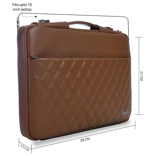 Vaku Luxos® Criss Cross Series 13"|16 Inch Laptop Bag Leather Collection Messenger Organizer Shoulder Sling Office Bag for Men & Women With Adjustable Strap for Laptop and MacBook