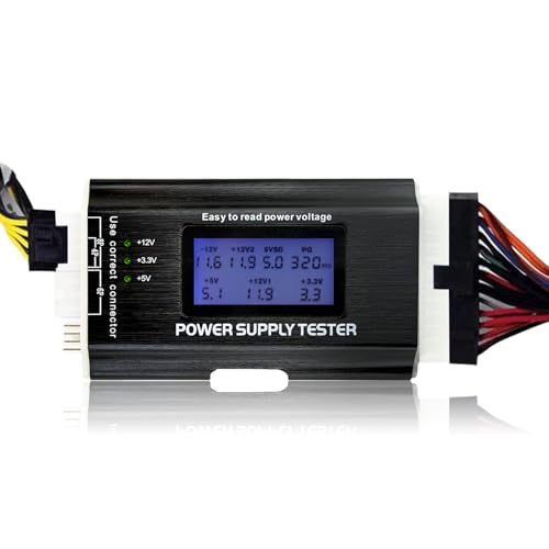 Image of Computer PC Power Supply Tester, Power Supply Host Inspection Maintenance Tester Tool with LCD Display, 20 /24 4 /6 /8 Pin Power Supply Tester for ATX /ITX /TFX /BTX Power Supplies