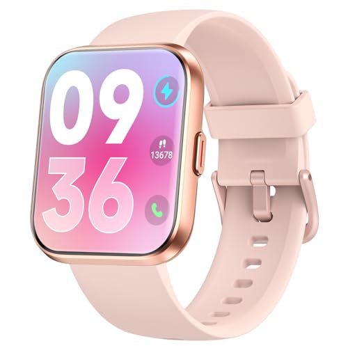 Smartwatch Uomo Donna, 1.8' AMOLED Smart Watch con Chiamate, Alexa Integrato, 100 Sportive, Orologio Smartwatch con Cardiofrequenzimetro/Sonno/SpO2/Contapassi, Impermeabile IP68 per Android iOS