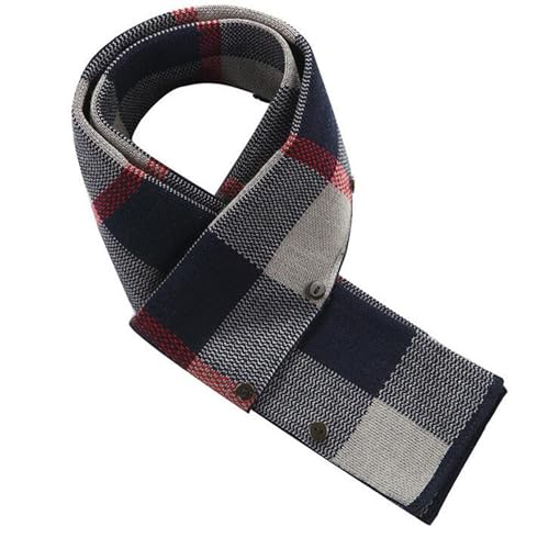 Men's Stylish Wool Blend Coat With Detachable Soft Plaid Scarf Classic Business Single Breasted Winter Trench3