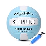 ABAJI Volleyball Blue Official Ball Thicker PU Waterproof Anti-Explosion 15+ Years Old Indoor Training Game Outdoor Sand Beach Pool Play Pump Needle