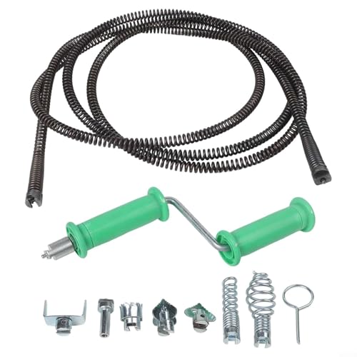 Outil de nettoyage efficace en spirale de tuyau, longueur avec fonctionnement flexible et six têtes de coupe pour le nettoyage électrique des canalisations (B)