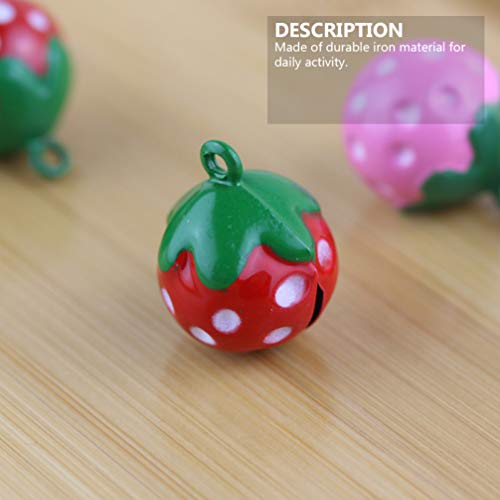 UKCOCO 10 Peças Coleira de Cachorro Encantos Em Formato de Morango Jingle Bells Mini Coleira de Anim