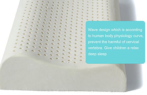 Eonshine 100% Eco-Friendly Natural Ventilated Latex Foam Bed Pillows For Kids Students, 3-10 Years (With Bamboo Fiber Cover) #TOP3